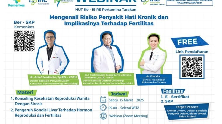 Flyer Webinar Mengenali Risiko Penyakit Hati Kronik dan Implikasinya Terhadap Fertilitas