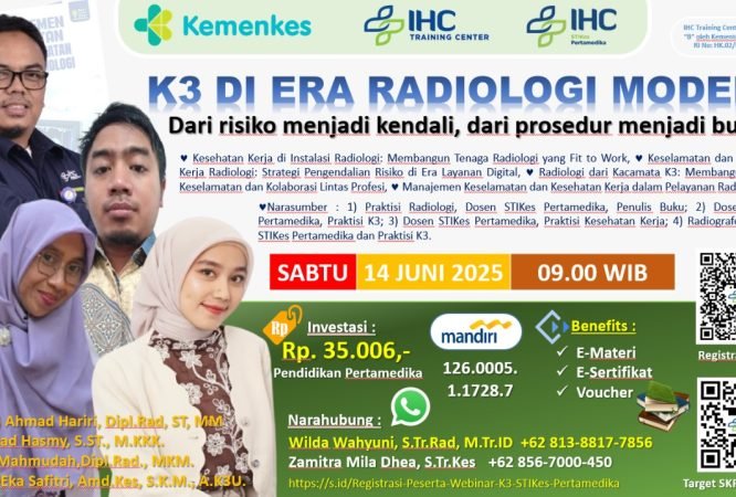 Flyer Webinar K3 Radiologi STIKes Pertamedika