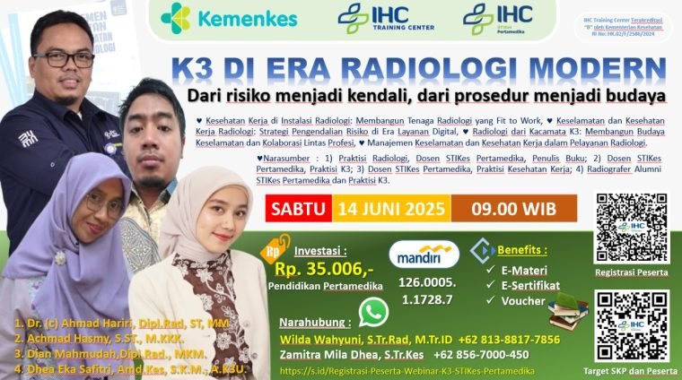 Flyer Webinar K3 Radiologi STIKes Pertamedika