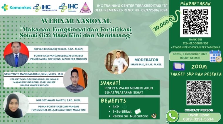 Flyer Webinar Makanan Fungsional dan Fortifikasi