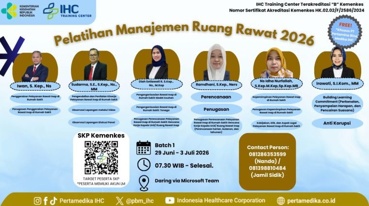 Flyer Pelatihan Manajemen Ruang Rawat PBM