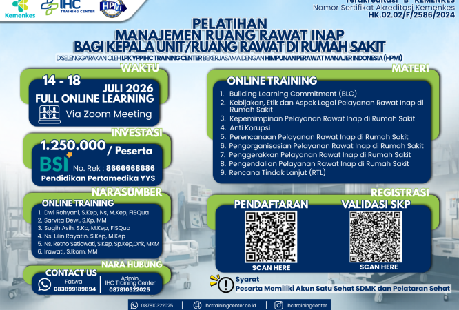 Flyer Pelatihan Manajemen Pelayanan Rawat Inap